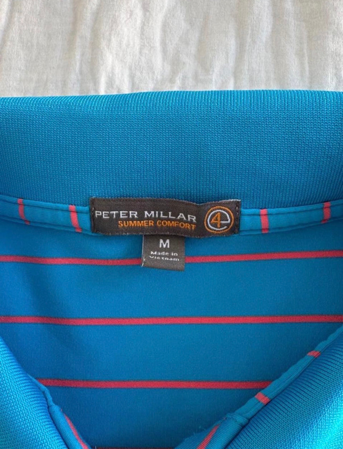 Peter Millar Summer Comfort Blue + Red Stripes SIZE M