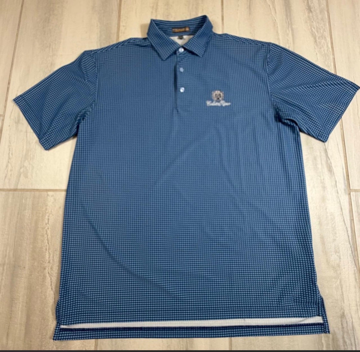 Peter Millar Gingham Golf Club Polo SIZE L