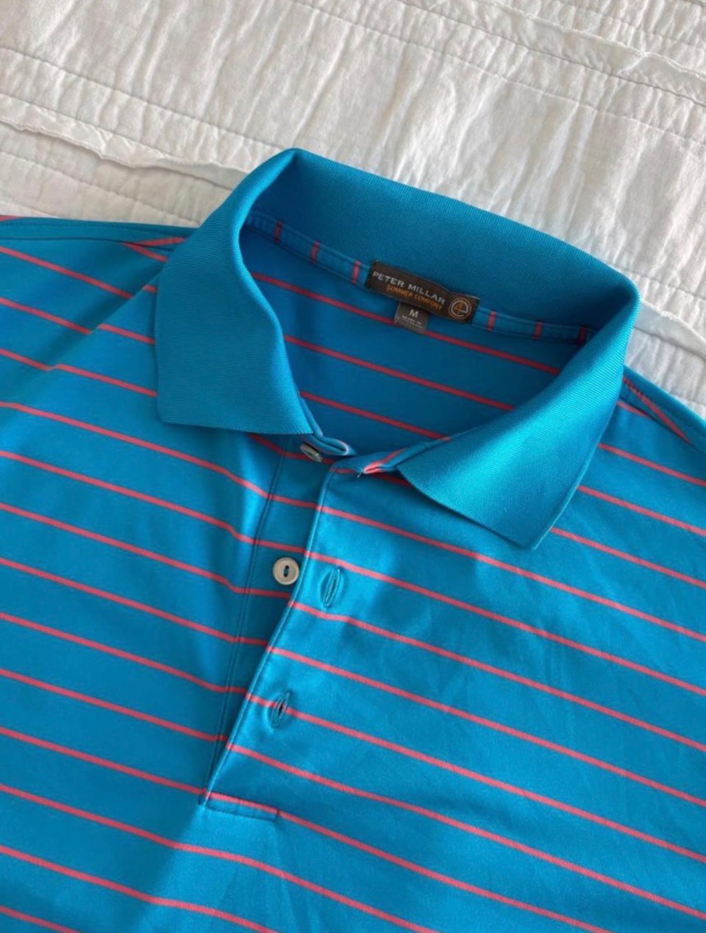 Peter Millar Summer Comfort Blue + Red Stripes SIZE M
