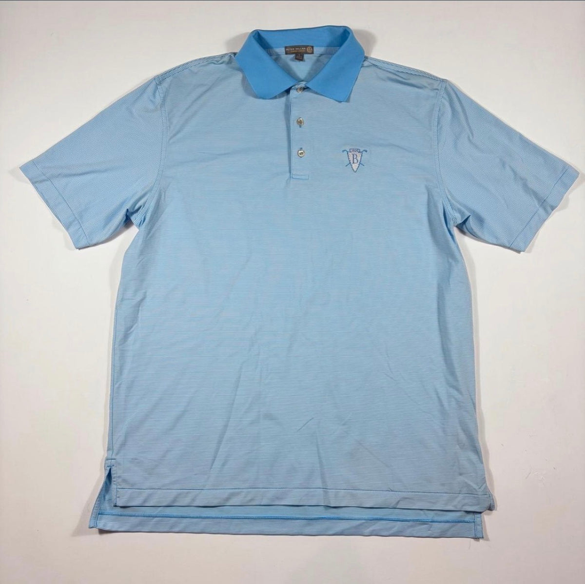 Peter Millar Striped Blue Butterfield Country Club Polo SIZE L